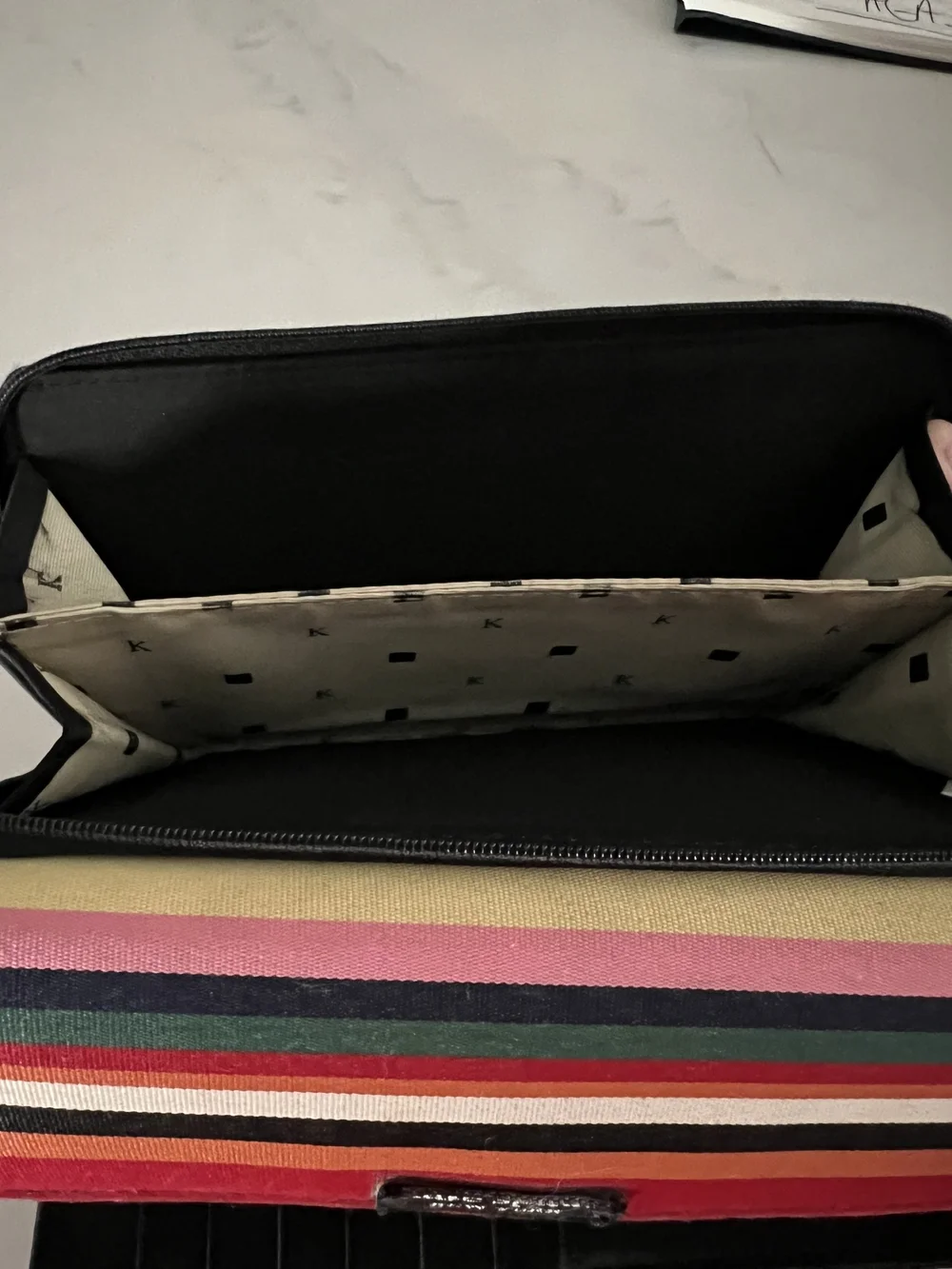 kate spade Red Multistripe Fold Wallet